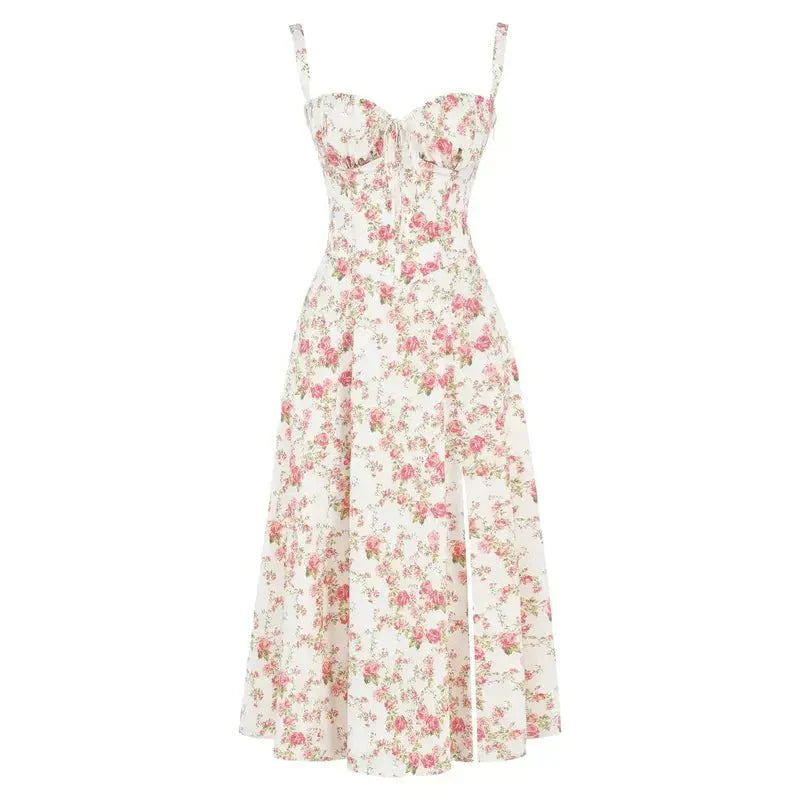 Margaret | Corset Midi Dress - Elegant, figure-flattering style